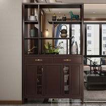 New Chinese solid wood XUAN GUAN CABINET SHOES CABINET INTEGRATED TWO-SIDED SCREEN LIVING ROOM WOOD PARTITION CABINET LIVING ROOM ENTRY SHELVE