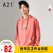 A21 autumn mens 2020 loose hooded top youth fashion shoulder long sleeve sweater shirt tide card hoodie men