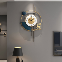 Simple wall clock living room dining room decoration clock Fulu creative personality clock light luxury wall lamp watch Nordic wall