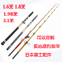 Solid near deep sea handmade pole 50-300 iron plate electric twisted sea fishing rod release pull bottom fishing rod customization