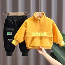 Boys spring and autumn suit 2021 new foreign style children's spring handsome boy spring Korean style two-piece tide children's clothing