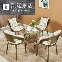 Nordic shops restaurants four people 1 table 2 Chairs beautiful meeting table rental house rattan chair three-piece balcony