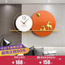 Watch wall clock Living room household fashion creative wall clock Mute light luxury atmosphere art restaurant decoration hanging watch