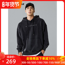 Muscle Dog Tide brand autumn and winter plus velvet wash water high street loose pullover fitness sports leisure hooded sweater men