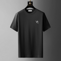 European Station High-end Short Sleeve T-Shirt Male Summer Slim 2022 New Round Collar Breathable Embroidery Men Compassionate