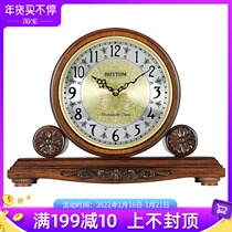 Lisheng clock living room home creative fashion clock European style retro solid wood clock bedroom desktop table top ornaments