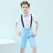 Childrens piano performance small host clothing boy dress summer performance clothing flower boy suit suit suit three-piece set