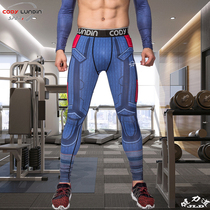 Hero fitness pants mens basketball running training track and field leggings Compression leggings trousers high stretch