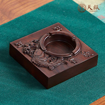 Ebony has more than one year ashtray retro car Chinese ashtray whole material hand-carved ornaments household living room ashtray