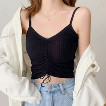 吊带背心女美背带抽绳内衣女韩版学生少女抹胸裹胸紧身聚拢文胸