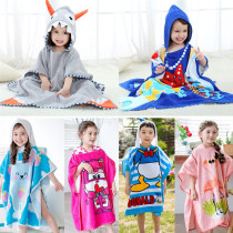 Childrens cloak bath towel Cotton bathrobe Cartoon animal shape bathrobe Seaside beach windproof warm absorbent bathrobe