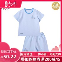 Xiaomi Mi summer childrens clothing baby clothes short-sleeved suit men and women childrens pure cotton thin summer clothes baby sports suit