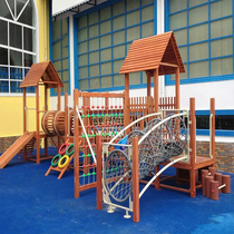 Kindergarten wooden slide Outdoor wooden climbing combination Childrens multi-functional climbing and sliding physical training amusement equipment