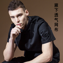 Summer chefs overalls short-sleeved male Western restaurant hotel back kitchen tooling custom LOGO restaurant kitchen chefs clothes