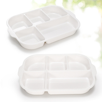 Kaibo Ya Melamine Plate split five-grid fast food plate plastic white imitation porcelain commercial fast food tableware deepening plate