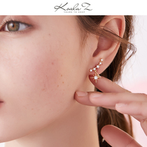 Simple curve Zircon astral exquisite small stud earrings painless no ear pierced ear clip womens daily wild design