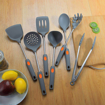 Cooking silicone shovel Household high temperature resistant non-stick pan special food grade stainless steel clip Silicone spatula spoon