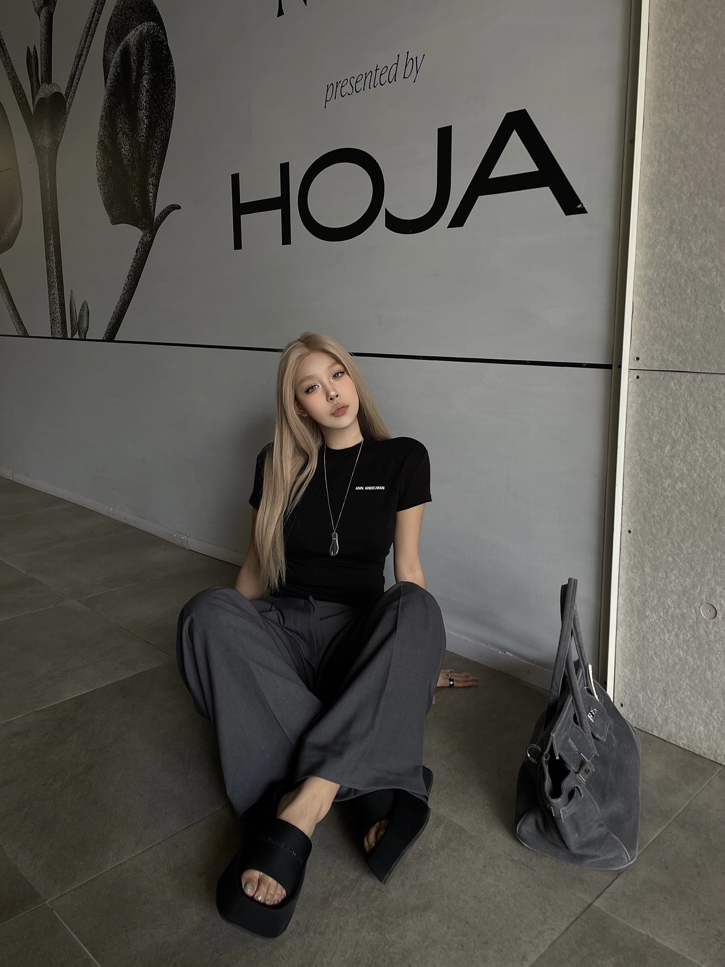 ANN ANDELMAN明星同款阔腿裤 休闲西裤高腰直筒设计拉长比例