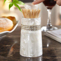 European creative toothpick box fashion resin toothpick tube cotton box cosmetic cotton home desktop storage box with lid