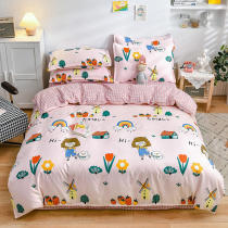 Twill four-piece spring and autumn bed kit supplies polished quilt cover sheets people student dormitory quilt single three-piece set