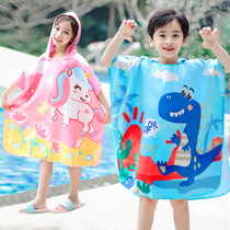 Childrens bath towel girl boy absorbent quick-drying cloak swimming hooded bathrobe baby cartoon portable beach bath towel