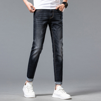 Chuandie summer thin new mens denim fashion pants slim feet denim mens elastic trousers