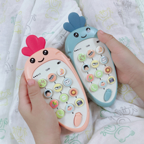 Childrens educational radish bilingual mobile phone appease toys can bite tooth glue music phone for men and women babies baby early education