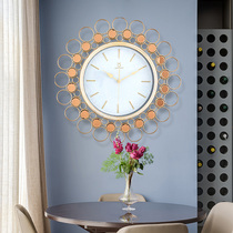 Nordic light luxury wall clock Living room household fashion watch Nordic simple art clock Creative atmosphere silent hanging watch
