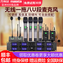 Malata Wanlida VT-08 one-for-eight wireless microphone U-segment adjustable frequency video charging conference Gooseneck headset Lavalier handheld stage performance wireless microphone