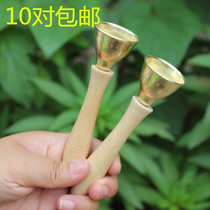 Percussion instrument bumping Bell childrens trumpet kindergarten early education teaching aids Orff wooden handle Bell toy