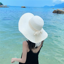 Beach straw hats children summer seaside big brim sunscreen sunshade travel holiday wild butterfly sun hat tide