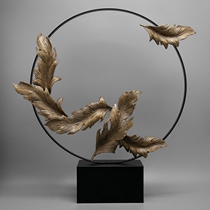 Modern New Chinese Creative Aluminium Almond Leaf Pendulum parlor Living Room Genguan Crafts Furnishing Prototype Board Room Hotel Soft Adornment