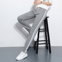 Two bars school pants sports pants womens autumn 2021 New High Waist Straight pants children loose size middle school students