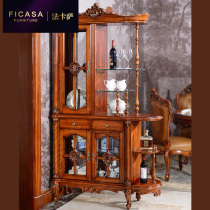 Fakasa European style carved Hall Cabinet new American all solid wood door Hall Cabinet porch partition screen wine cabinet 5019