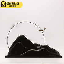 New Chinese style Modern Wrought iron ceramic creative rockery ornaments Model room TV cabinet Study entrance craft decorations