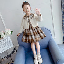Korean girl set autumn 2021 New Net Red Girl coat plaid dress spring and autumn foreign style two-piece set