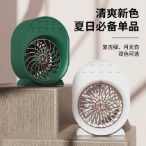 2022 New Plus Wet Cold Fan Mesh Red Large Capacity Humidifier Electric Fan Dorm Desk Air Conditioning Fan Small Night Light