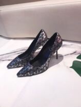 roger vivier domestic spot 36 yards shallow pointed toe stiletto shoes silver 9 cm