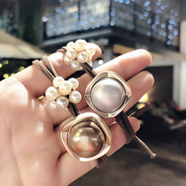 Temperament Pearl] Summer new cute girl Heart head rope hair accessories Net red ins head rope female Korean version cute