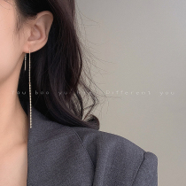 Korean temperament simple tassel face slim long EAR thread personalized versatile pendant earring earring ear nail female