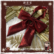 (Imperial Tea Home) Christmas Polarized Sparkling Corner Long Handle bow Tie Small Long Handle (Spot)