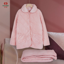 Good Wave Underwear Winter Home Clothing Net Red Flannel Suede Thick Pinch Cotton Gushed Sleeping Suit Pyjamas HJ20128