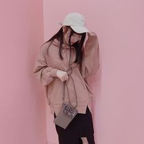 Japanese girl line simple design sleeve sweater with hat