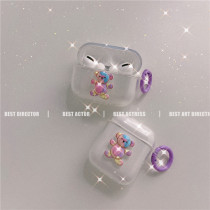 Transparent Color Bear Applicable AirPods1 2 generation headphone sleeve Pro Apple 3 generation wireless Bluetooth protection against fall