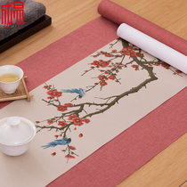 Japanese waterproof tea mat set tea flag table flag Chinese tea table mat tea fabric Zen tea set tea ceremony accessories tea mat
