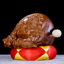Yuantong Buddha Taiwan wooden fish solid wood carving dragon carving wooden fish Guilan wood temple home Buddha percussion instrument
