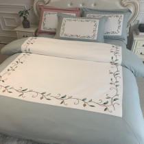 European-style light luxury style sheets four-piece cotton cotton cotton luxury embroidery quilt cover Nordic minimalist bedding