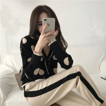 Europe station 2020 autumn new womens royal sister fan sports leisure suit small fragrance foreign style age reduction two-piece set