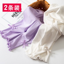  Girls  leggings wear foreign style all-match pure cotton childrens three-point pants summer thin stretch white pants Korean version