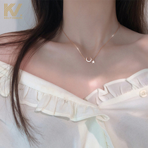 925 sterling silver star moon necklace female 2020 new ins simple light luxury niche design sense cold wind clavicle chain